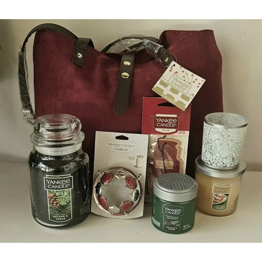 Yankee Candle BALSAM & CEDAR Christmas Set Tealight/ Sphere Illumina Lid